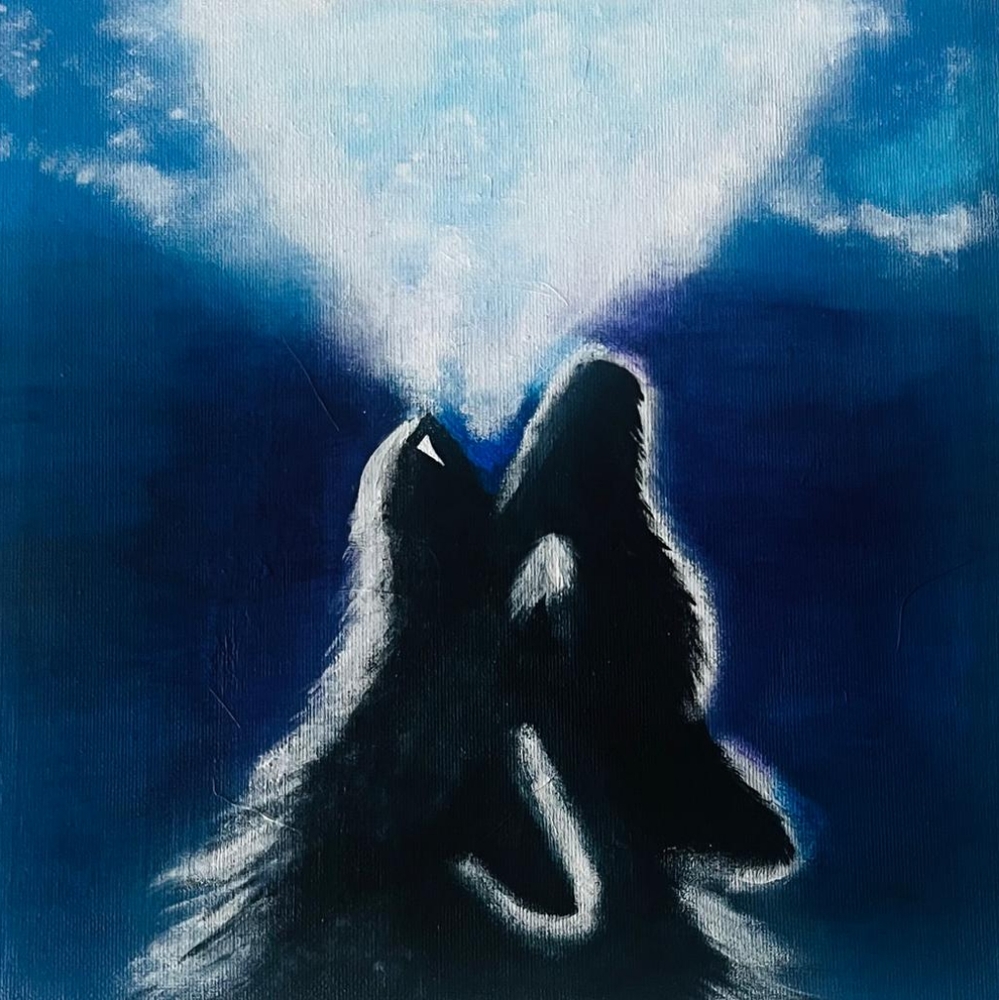 I am selling an original wolf painting one of a kind